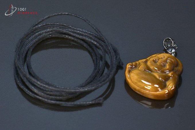 Pendentif mineraux Bouddha en Oeil de tigre 2,2 cm / 4g / AN353