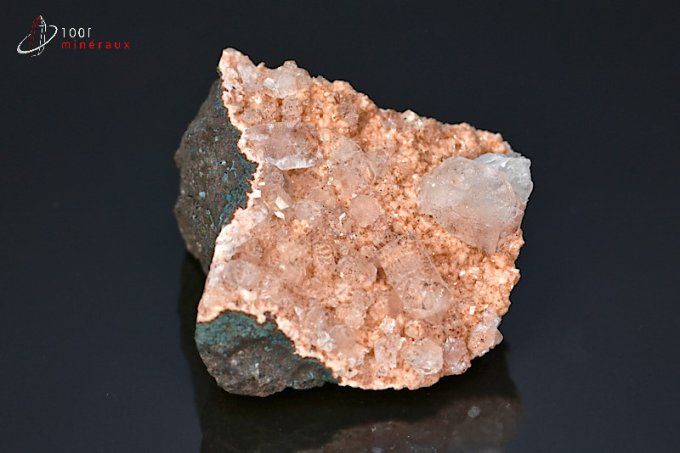 Apophyllite translucide sur Heulandite- Inde - minéraux à cristaux 4,7 cm / 86g / BH721