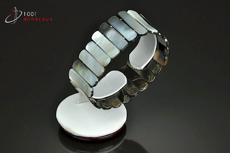 Bracelet minéraux - bracelet Nacre plaques 27mm / 24g / AC478