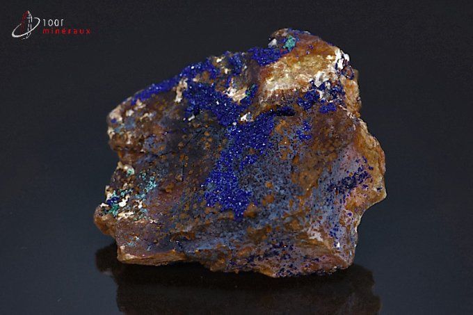 azurite et malachite sur roche