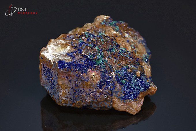 azurite et malachite sur roche