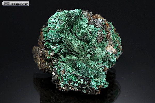 Malachite et Devilline - Chili - minéraux à cristaux 5,5 cm / 103g / AQ530