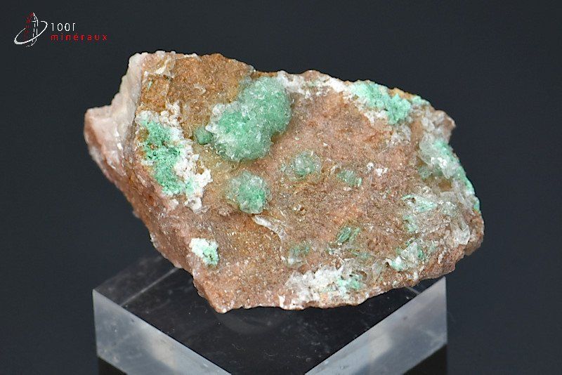 Malachite et Gypse - Maroc - minéraux à cristaux 4 cm / 33g / AQ566