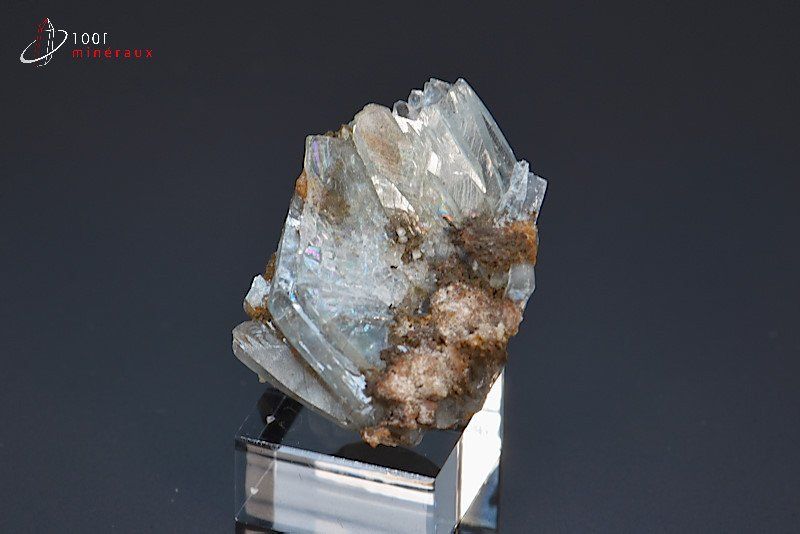 Baryte bleue - Maroc - minéraux à cristaux 3.2 cm / 12g / AR745