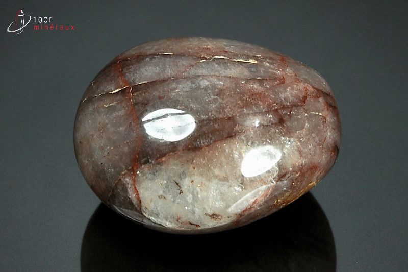 Quartz Hématoïde poli - Madagascar - pierres polies 5 cm / 110g / AV108