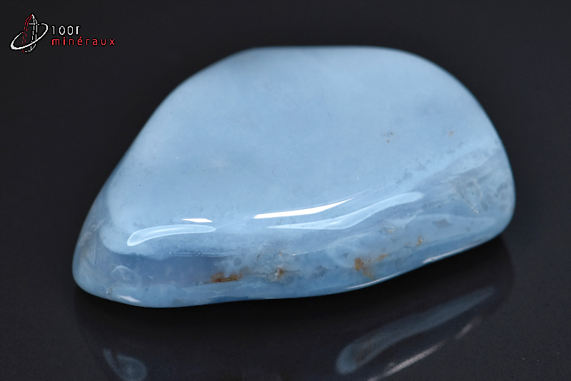 Calcédoine bleue polie - Namibie - pierres roulées 4,1 cm / 23g / AV693
