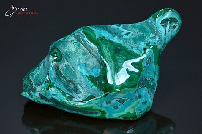 chrysocolle sur malachite polie decoration