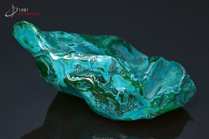 chrysocolle sur malachite polie decoration