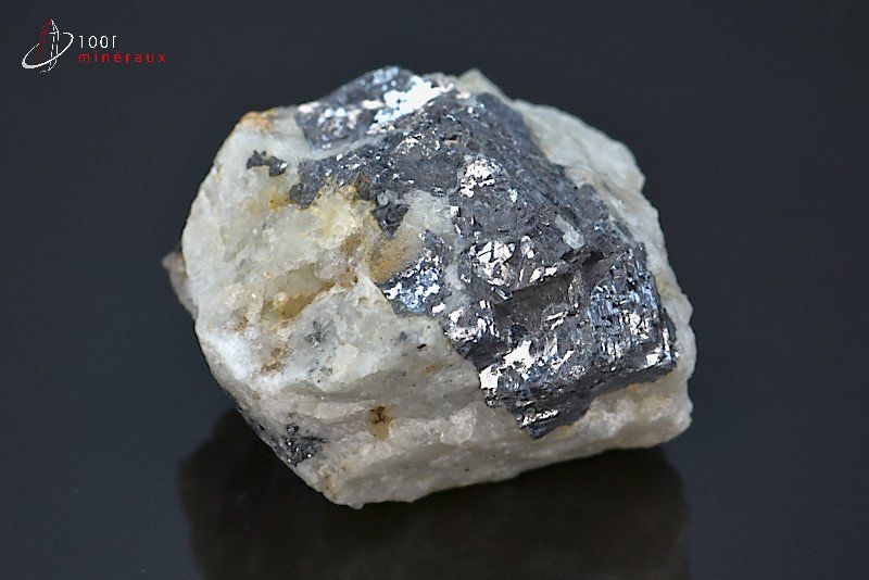 Galène sur Quartz - Maroc - minéraux à cristaux 4,9 cm / 158g / AW576