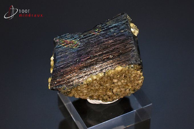 wolframite et cristaux d'apatite