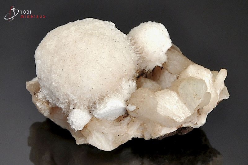 Thomsonite et Stilbite - Inde - minéraux à cristaux 7.8 cm / 141 g / AX2