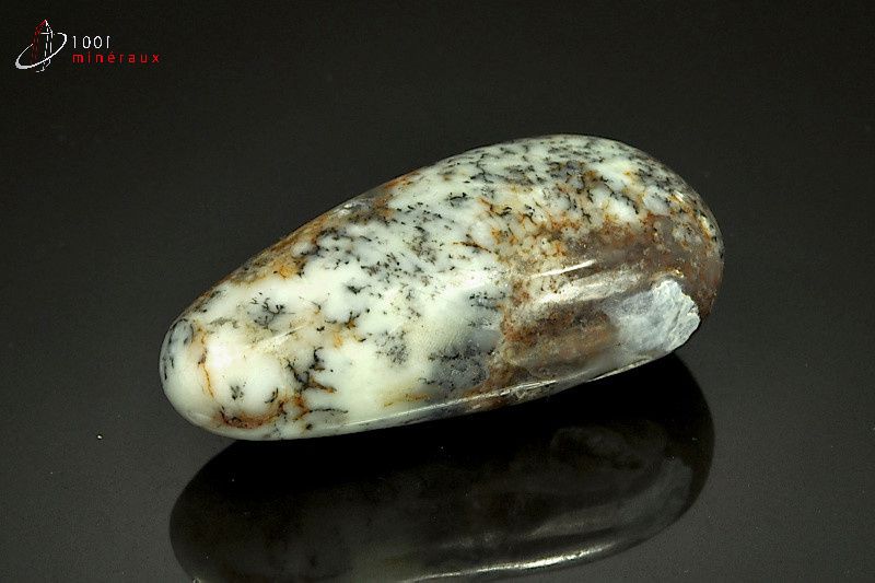 Opale à dendrites galet poli - Madagascar - pierres polies 6.1 cm / 51g / AX336