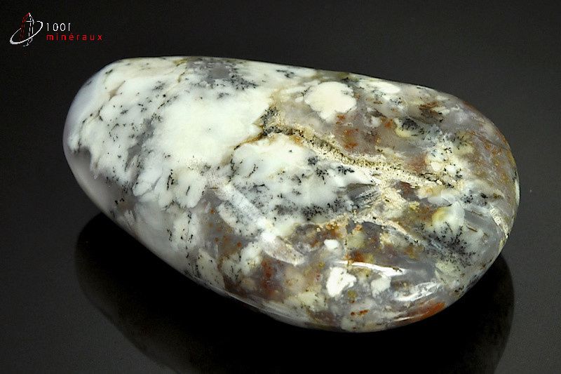 Opale à dendrites galet poli - Madagascar - pierres polies 7.5 cm / 130g / AX344