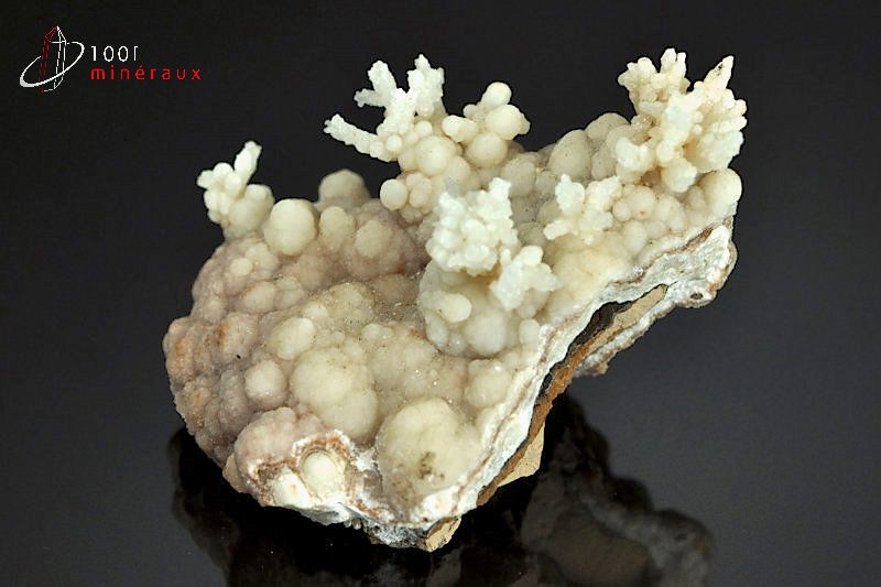 Aragonite mamelonnée et rayonnante - Maroc - minéraux à cristaux 6,8 cm / 79 g / AX762