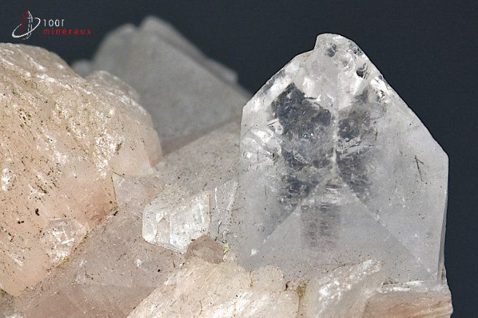 Apophyllite et Stilbite - Inde - minéraux à cristaux 4,9 cm / 36 g / AX881