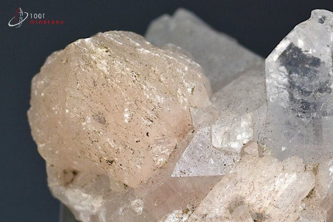Apophyllite et Stilbite - Inde - minéraux à cristaux 4,9 cm / 36 g / AX881