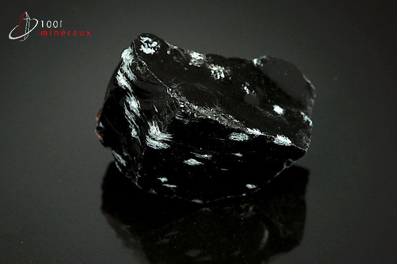 Obsidienne flocons de neige - Mexique - minéraux bruts 4,9cm / 64g / AX999