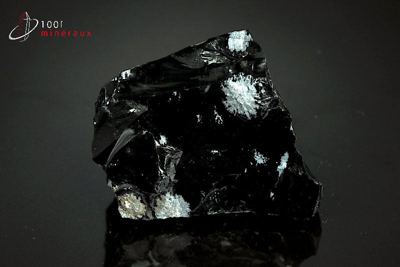 Obsidienne flocons de neige - Mexique - minéraux bruts 4,3cm / 77g / AY11