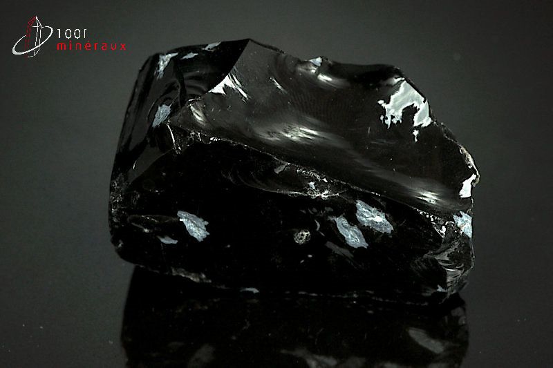 Obsidienne flocons de neige - Mexique - minéraux bruts 5,7cm / 72g / AY14