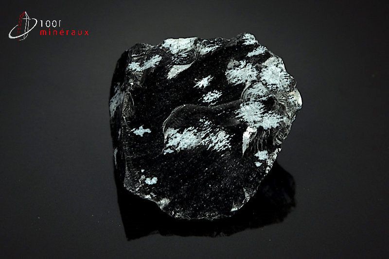 Obsidienne flocons de neige - Mexique - minéraux bruts 4,9 cm / 56g / AY15