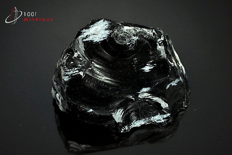 Obsidienne flocons de neige - Mexique - minéraux bruts 5,1cm / 65g / AY21