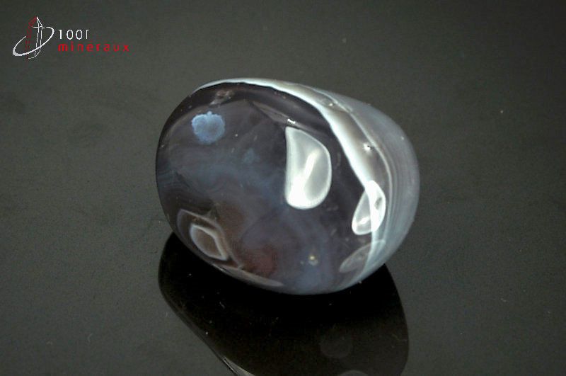 Agate zonée polie - Botswana - pierres polies 3,5cm / 28g / AY324