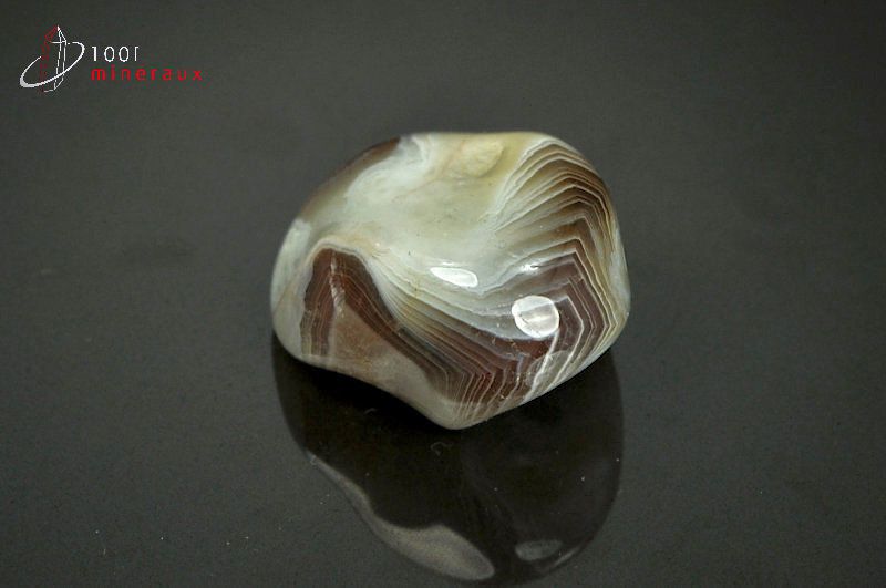 Agate zonée polie - Botswana - pierres polies 3,1cm / 21g / AY343
