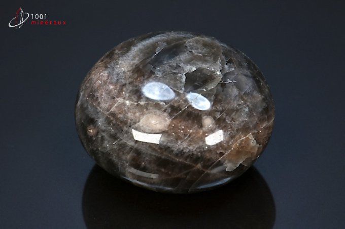 galet de pierre de lune noire polie