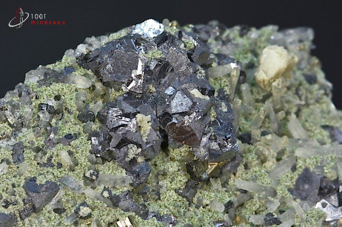 galene cristaux pyrite et quartz