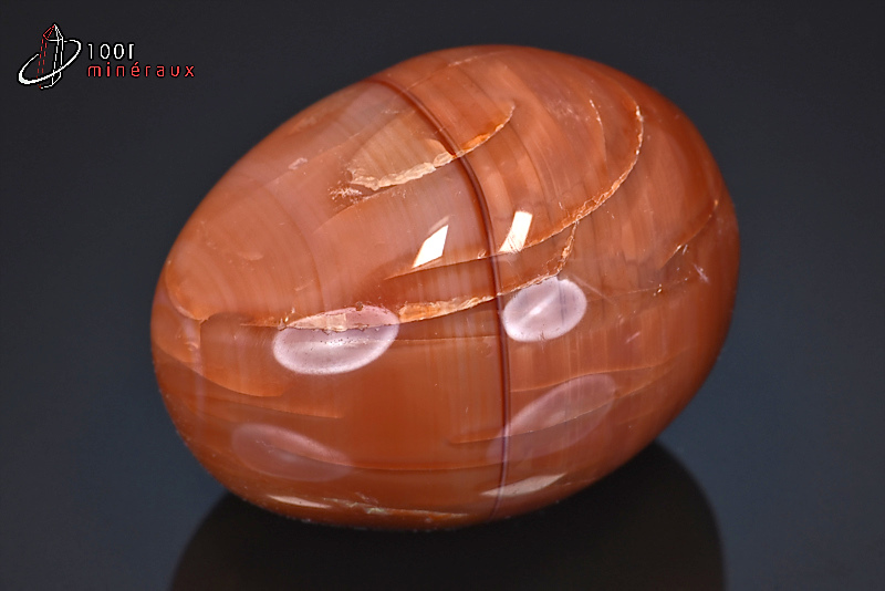 Cornaline polie galet - Madagascar - pierres polies 5,8cm / 155g / BA649