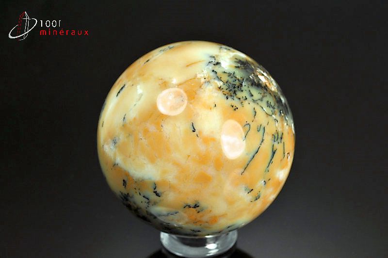 Sphère polie d'Opale à dendrites - Madagascar - sphères minérales 8,6 cm / 951g / BB486