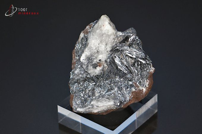 pyrolusite de manganese sur quartz
