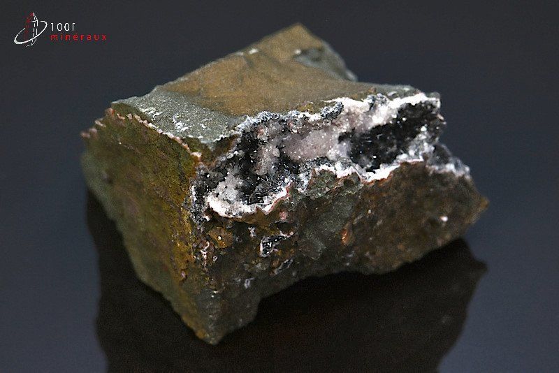 Pyrolusite polianite et Quartz - Maroc - minéraux à cristaux 5,9 cm / 313g / BB779