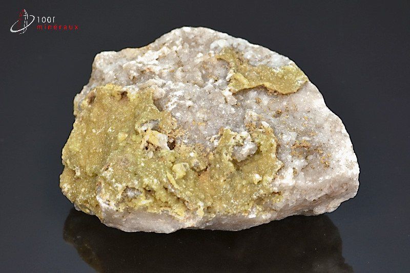 Pyromorphite jaune-vert sur Quartz - France - minéraux à cristaux 8,1 cm / 262g / BB780