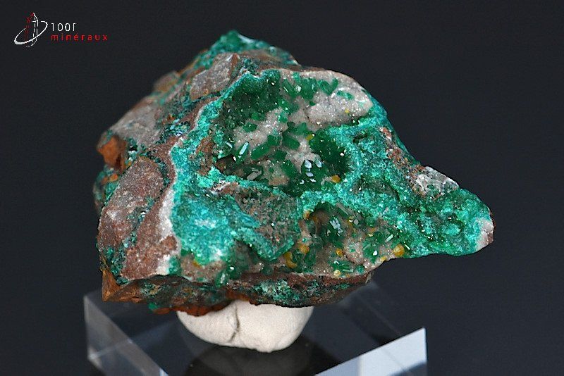Dioptase - R.D. du Congo - minéraux à cristaux 4,7 cm / 57g / BC903