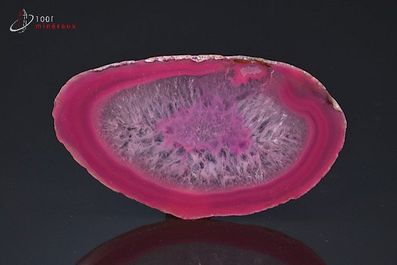 Agate en tranche teintée rose - Brésil - minéraux bruts 8,1 cm / 30 g / BD391