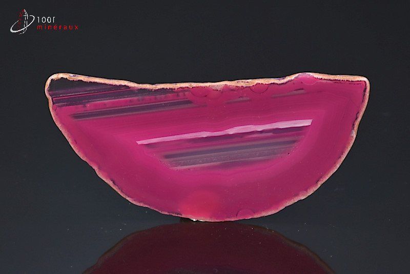 Agate en tranche teintée rose - Brésil - minéraux bruts 8,6 cm / 20 g / BD394