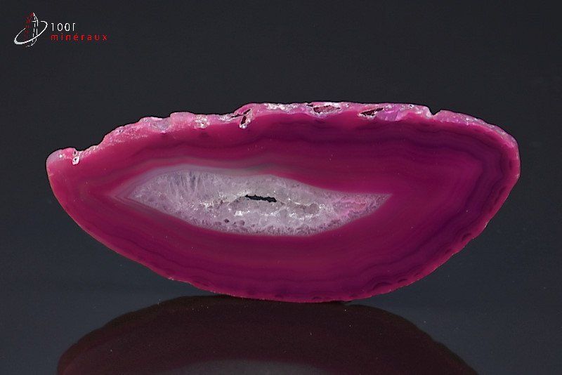Agate en tranche teintée rose - Brésil - minéraux bruts 9,3 cm / 35 g / BD399