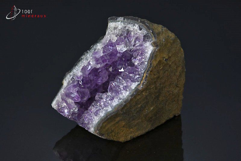 Petite géode d'Améthyste - Uruguay - minéraux à cristaux  7,4 cm / 312g / BD506