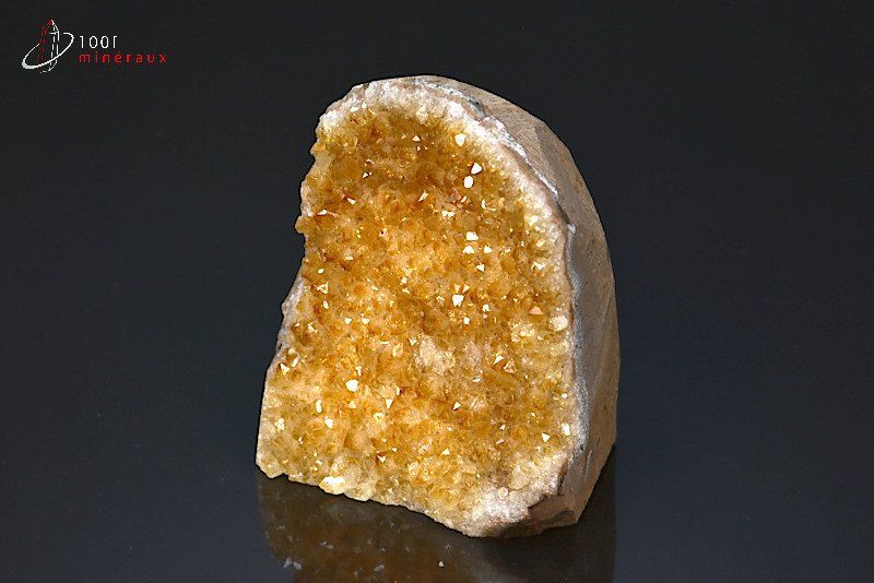 Druse de Citrine cristallisée - Uruguay- minéraux à cristaux 8,6 cm / 418g / BD838