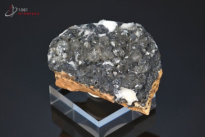 Cérusite sur Galène - Maroc - minéraux à cristaux 4,5 cm / 57g / BE139