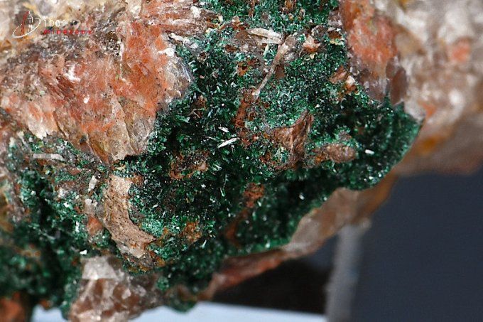 cristaux d'atacamite sur roche