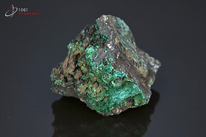 aurichalcite cristallisée sur roche