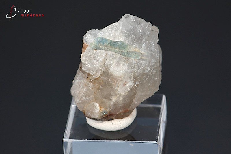 Aigue-marine sur Quartz - Brésil - minéraux à cristaux 3,6 cm / 23g /BE317