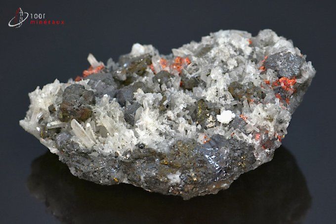 realgar et galene sur quartz