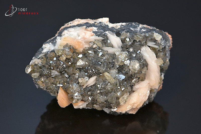 Baryte, Cérusite et Galène - Maroc - minéraux à cristaux 7,4 cm / 272g / BE683