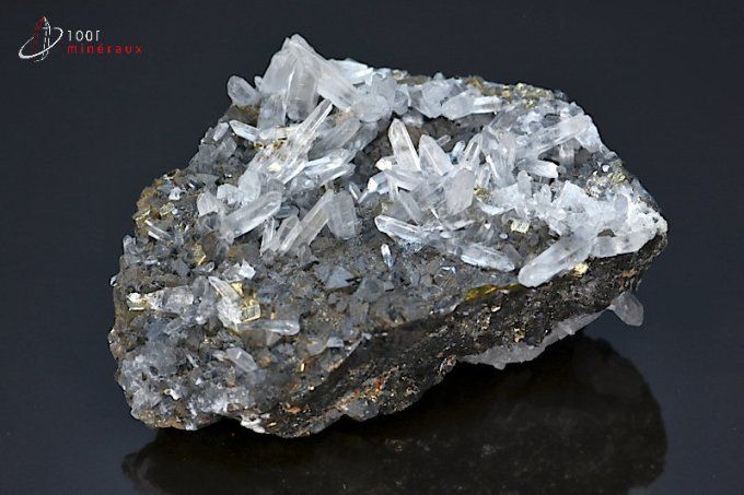 cristaux de quartz sur marmatite et pyrite