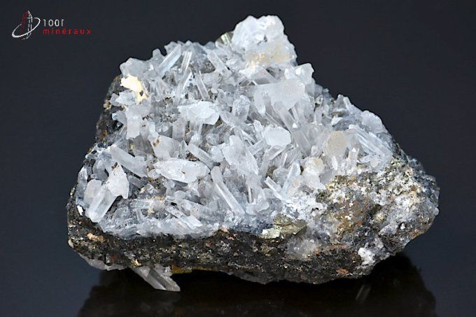 cristaux de quartz sur marmatite et pyrite