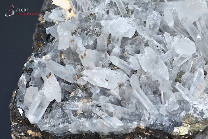 cristaux de quartz sur marmatite et pyrite