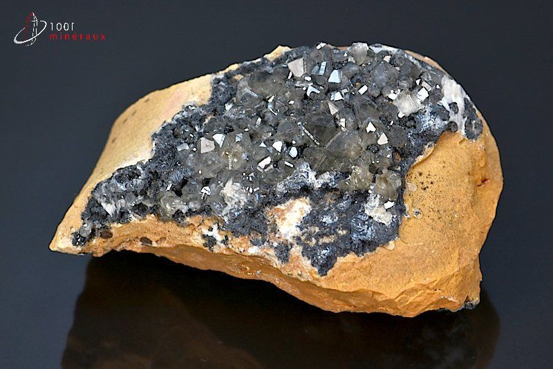 Cérusite sur Galène - Maroc - minéraux à cristaux  7,4 cm / 242g / BE696